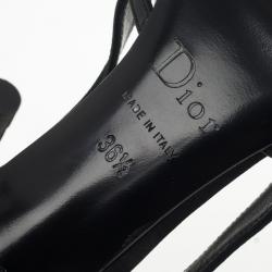 Pre Owned Christian Dior Black Satin Pointed Toe Pumps Size 36.5