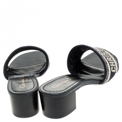 Pre Owned Dior Blue/Beige Cotton Blend Dway Mules Size 39