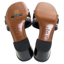 Pre Owned Dior Blue/Beige Cotton Blend Dway Mules Size 39