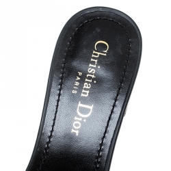 Pre Owned Dior Blue/Beige Cotton Blend Dway Mules Size 39