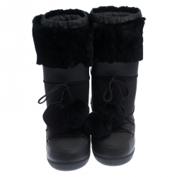 مملوكة مسبقًا Dior Black Fabric Moon Boots Size 43