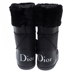 مملوكة مسبقًا Dior Black Fabric Moon Boots Size 43