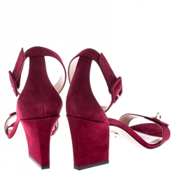 Dior Red Suede C'est Open Toe Ankle Strap Sandals Size 39.5