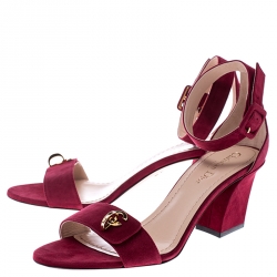 Dior Red Suede C'est Open Toe Ankle Strap Sandals Size 39.5
