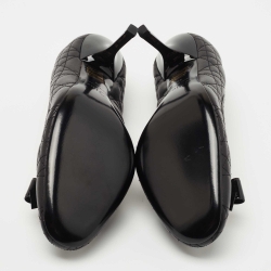 Pre Owned Dior Black Cannage Leather Stitched Bow Pumps Size 42