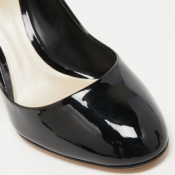 Pre Owned Dior Black Patent Leather Round Toe Pumps Size 42