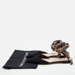 Pre Owned Dior Black Technical Fabric J'adior Pointed Toe Ankle Strap Flats Size 40