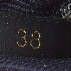 Dior Blue Knit Fabric and Leather Walk'n'Dior High Top Sneakers Size 38