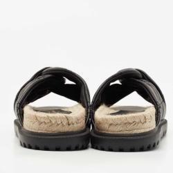 Pre Owned Dior Black Quilted Leather Dtwist Slides Size 37