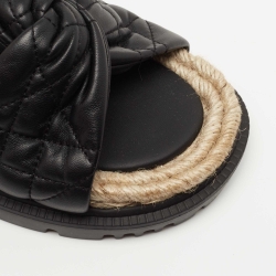 Pre Owned Dior Black Quilted Leather Dtwist Slides Size 37