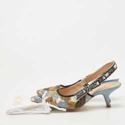 Pre Owned Dior Multicolor Fabric and Leather J'Adior Slingback Pumps Size 42