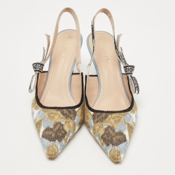 Pre Owned Dior Multicolor Fabric and Leather J'Adior Slingback Pumps Size 42