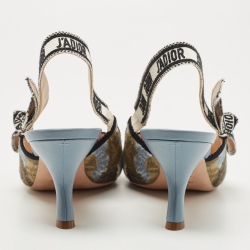 Pre Owned Dior Multicolor Fabric and Leather J'Adior Slingback Pumps Size 42