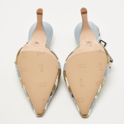 Pre Owned Dior Multicolor Fabric and Leather J'Adior Slingback Pumps Size 42
