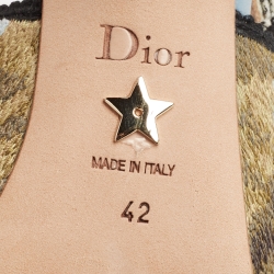 Pre Owned Dior Multicolor Fabric and Leather J'Adior Slingback Pumps Size 42