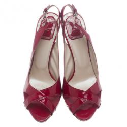 مملوكة مسبقًا صندل ديور جلد لامع وردي إكستريم حزام خلفي مقاس 40