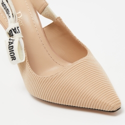 Pre Owned Dior Beige Technical Fabric J'adior Slingback Pumps Size 38