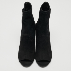 Pre Owned Dior Black Suede Open Toe Ankle Booties Size 39