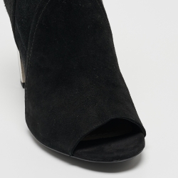 Pre Owned Dior Black Suede Open Toe Ankle Booties Size 39