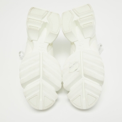 Dior White Fabric and Leather D-Connect Low Top Sneakers Size 39.5