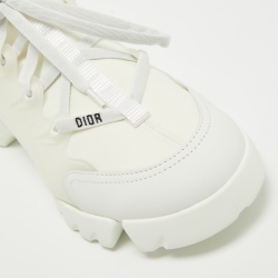 Dior White Fabric and Leather D-Connect Low Top Sneakers Size 39.5