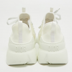 Dior White Fabric and Leather D-Connect Low Top Sneakers Size 39.5