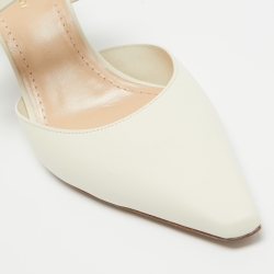 Pre Owned Dior Cream Leather D-Dior Mules Size 40
