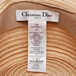 مملوكة مسبقًا Christian Dior Beige Straw Dioresort Large Brim Hat