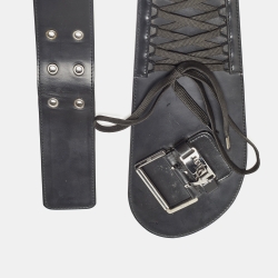 Pre Owned Dior Black Leather Admit It Corset Wide Belt