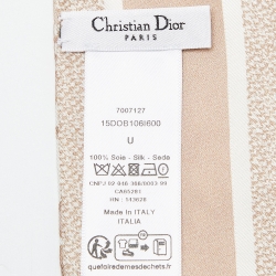 Pre Owned Dior Beige Oblique Silk Mitzah Scarf