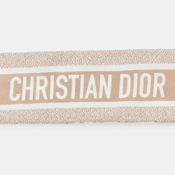 Pre Owned Dior Beige Oblique Silk Mitzah Scarf
