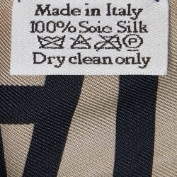 Pre Owned Dior Navy Blue/Beige J'Adior Oblique Silk Mitzah Scarf