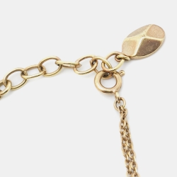 Dior Oblique Crystal Logo Gold Tone Bracelet