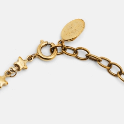 Pre Owned Dior CD Crystal Gold Tone Bracelet