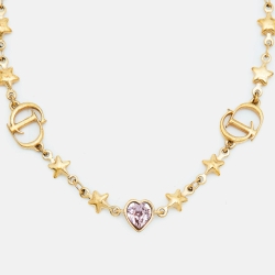 Pre Owned Dior CD Crystal Gold Tone Bracelet