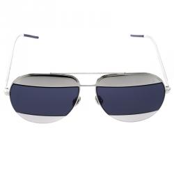 Pre Owned نظارة شمسية ديور أفياتور سبليت 1 010KU فضية/ زرقاء