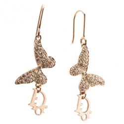 Pre Owned Dior Butterfly Crystal Earrings