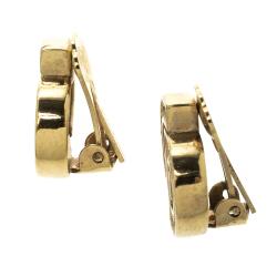 Pre Owned أقراط ديور ذهبية اللون مرصعة كريستال بكلبس