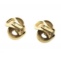 Pre Owned أقراط ديور ذهبية اللون مرصعة كريستال بكلبس