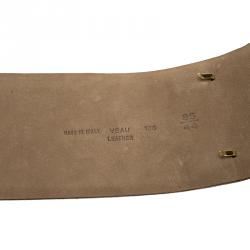 مملوكة مسبقًا Dior Brown Leather Logo Embellished Waist Belt 85cm