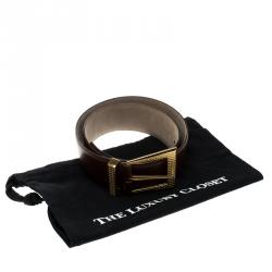 Pre Owned حزام ديور جلد مزخرف أحمر 85 سم