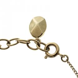 Pre Owned Dior Mise En Dior Faux Pearl Gold Tone Bracelet