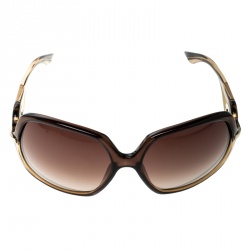Pre Owned Christian Dior Brown/Brown Gradient 5Y7J6 Dior Volute 1 Square Oversized Sunglasses