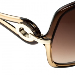 Pre Owned Christian Dior Brown/Brown Gradient 5Y7J6 Dior Volute 1 Square Oversized Sunglasses
