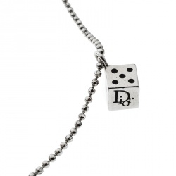 Pre Owned Dior Dice Charms Silver Tone Chain Necklace 