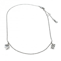 Pre Owned Dior Dice Charms Silver Tone Chain Necklace 