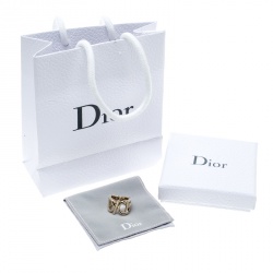 Pre Owned خاتم ديور ذهبي اللون مقاس 50.5