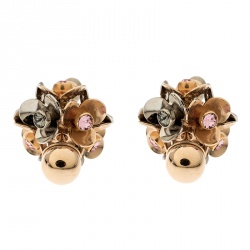 مملوكة مسبقًا Dior Tribale Crystal Two Tone Flower Stud Earrings
