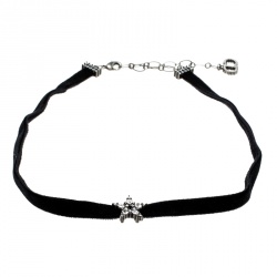 Pre Owned Dior D Porte-Bonheur Crystal Black Velvet Choker