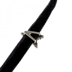 Pre Owned Dior D Porte-Bonheur Crystal Black Velvet Choker